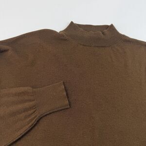 Neiman Marcus Men's Mock Neck Pullover XXL Rust Brown Cashmere Silk Sweater